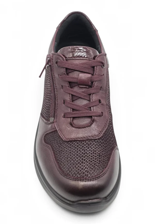 Zapato deportivo ancho Calzados Reno mod. P-819RF de Piel en burdeos - Imagen 4