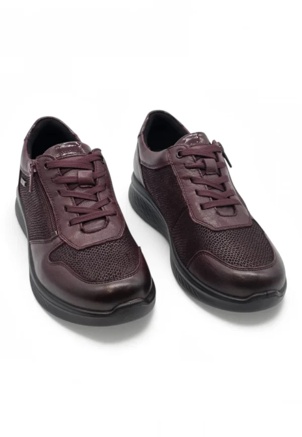 Zapato deportivo ancho Calzados Reno mod. P-819RF de Piel en burdeos - Imagen 5