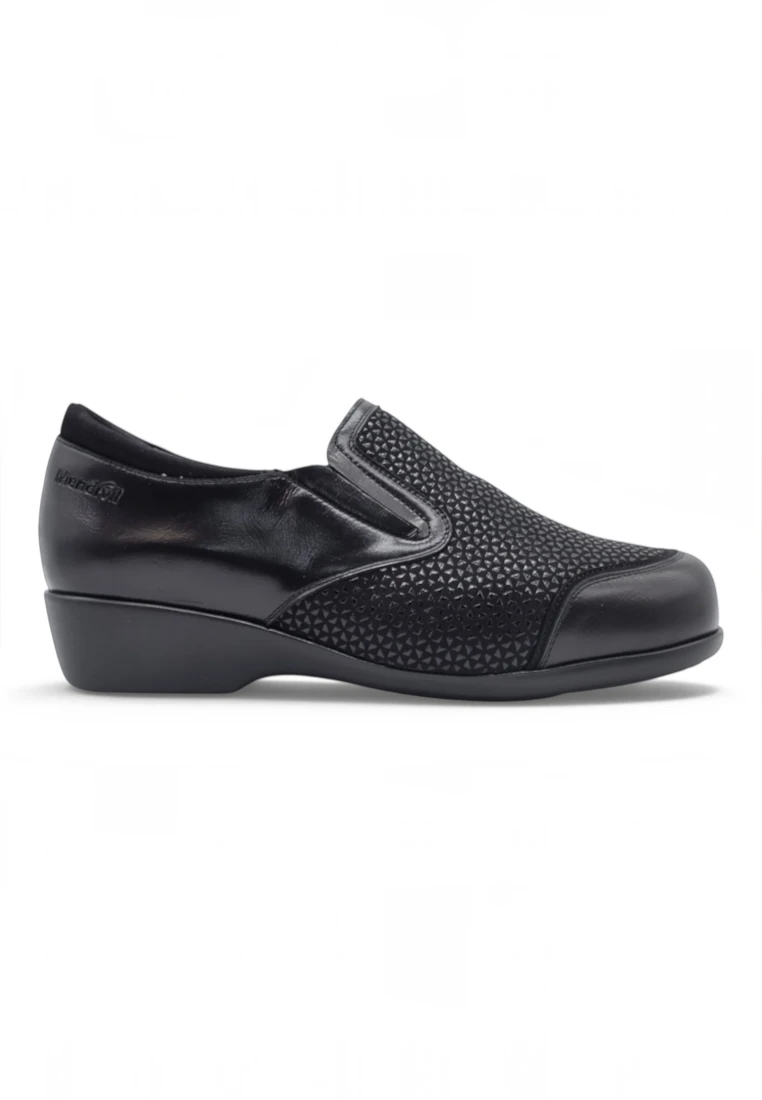 Mocasin podiabet Calzados Reno mod. 82602 de Piel Napa Elást en negro