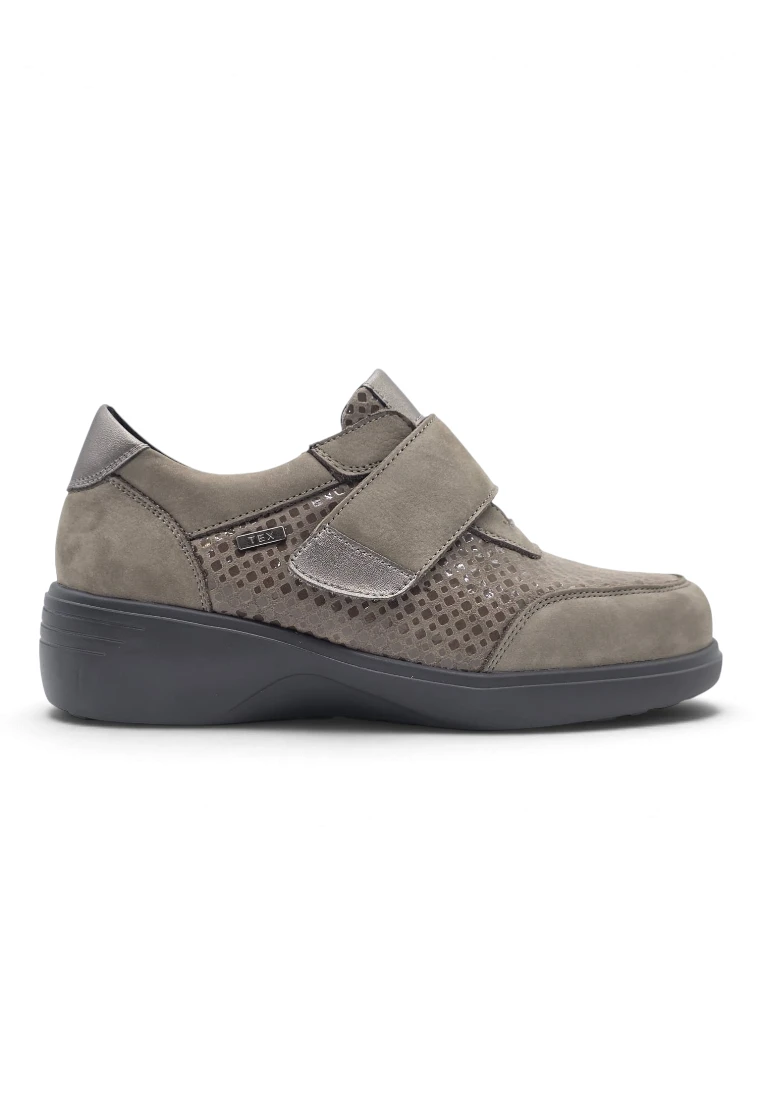 Zapato velcro taupe Calzados Reno mod. 5254 de Piel en taupe