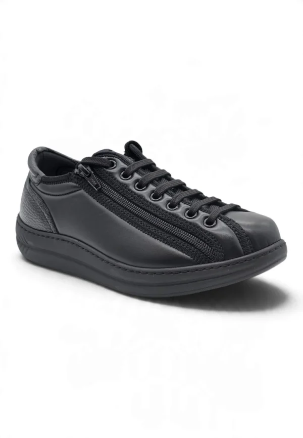 Zapato apertura total Calzados Reno mod. NERO 10 de Piel Napa Elást en negro - Imagen 2