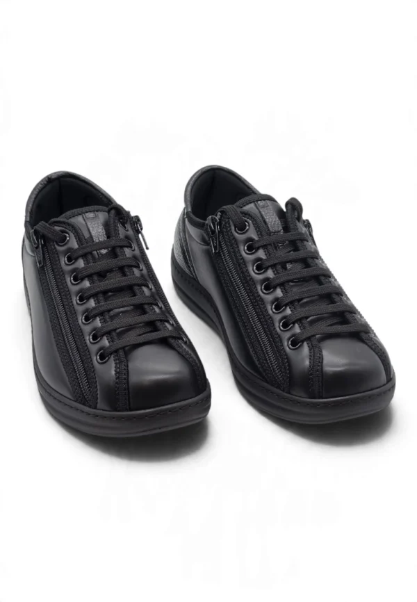 Zapato apertura total Calzados Reno mod. NERO 10 de Piel Napa Elást en negro - Imagen 5